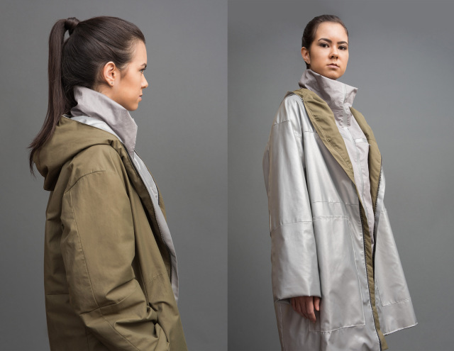 Thiết kế áo khoác 2 mặt: nhìn thấy và ngụy trang của Angela Luna