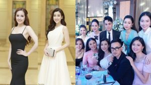 Dàn Hoa hậu Việt Nam xúng xính đến chúc mừng vợ chồng Tú Anh