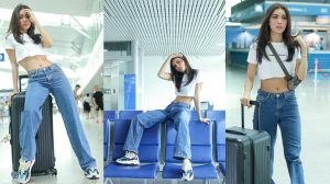 Asia’s Next top Model: Minh Tú diện xì tai Britney, khoe vòng eo con kiến tại sân bay