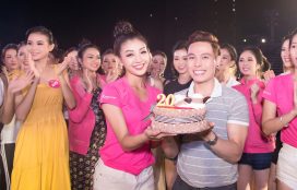 Thí sinh Hoa hậu Việt Nam chúc mừng sinh nhật biên đạo Khoa Nguyễn