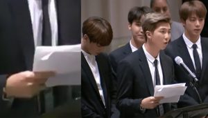 Fan nhận ra bàn tay RM run rẩy khi phát biểu tại Liên Hợp Quốc