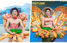 H’ Hen Niê “té ngửa” với bộ cosplay trang phục dân tộc ‘bánh mì Việt Nam”