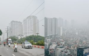 Chùm ảnh: Một ngày sau cơn mưa “vàng”, đường phố Hà Nội lại chìm trong bụi mù