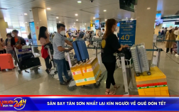 Sân bay Tân Sơn Nhất lại kín người về quê đón Tết