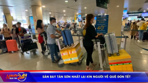 Sân bay Tân Sơn Nhất lại kín người về quê đón Tết