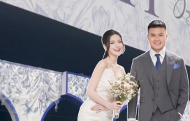 Hé lộ những hình ảnh đầu tiên bên trong lễ cưới Quang Hải và Chu Thanh Huyền